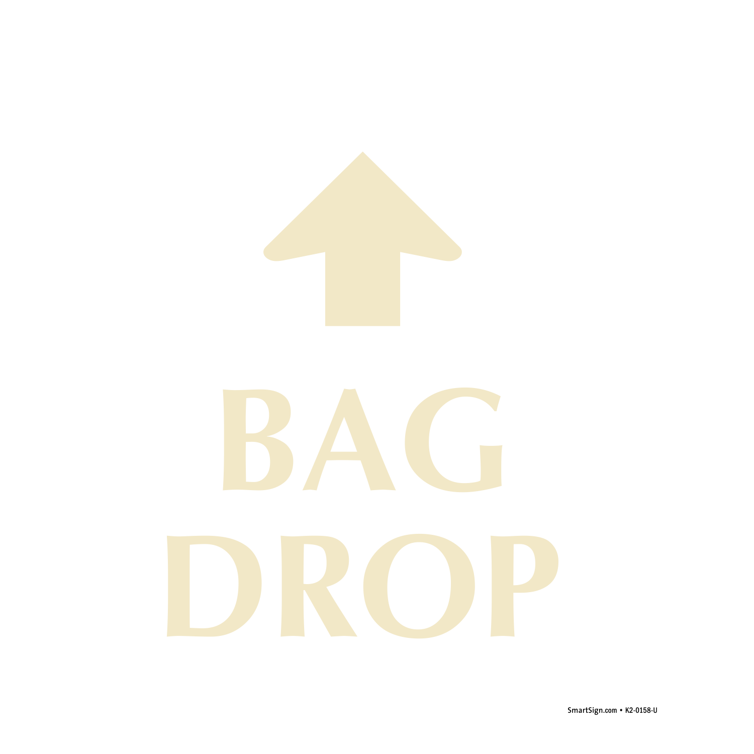 Designer Bag Drop Sign with Arrow