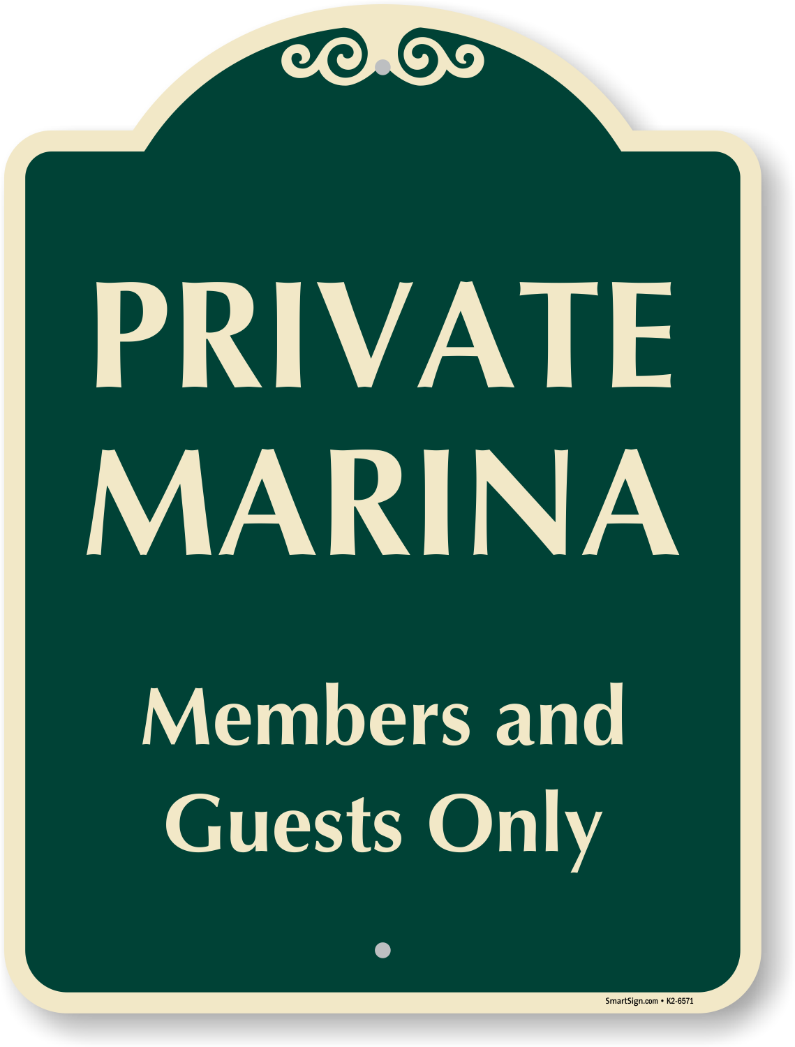 Private Marina Members And Guests Only SignatueSign, SKU: K2-6571