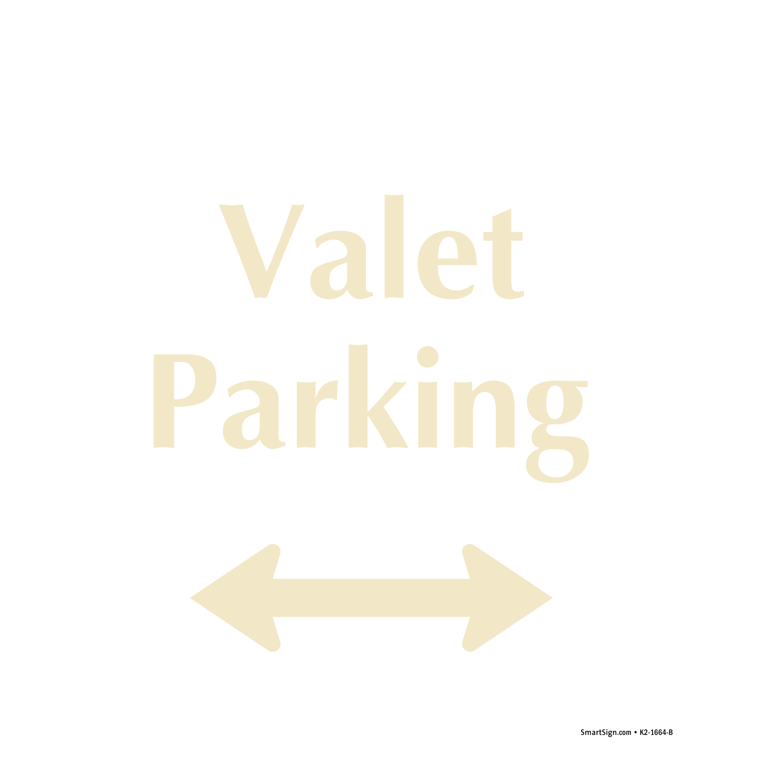Designer Valet Parking Sign with Arrow