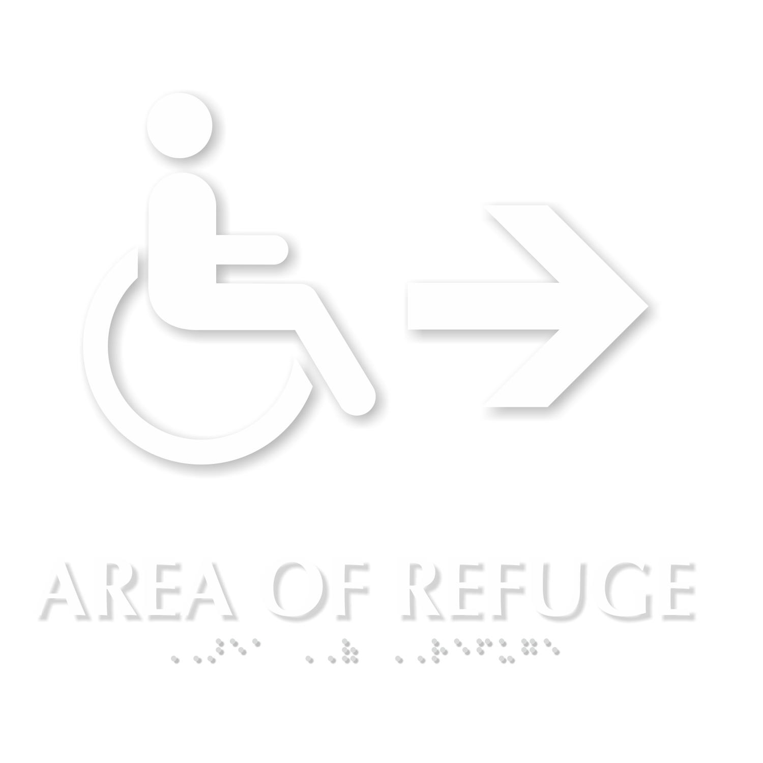 Area Of Refuge TactileTouch Braille Arrow Sign