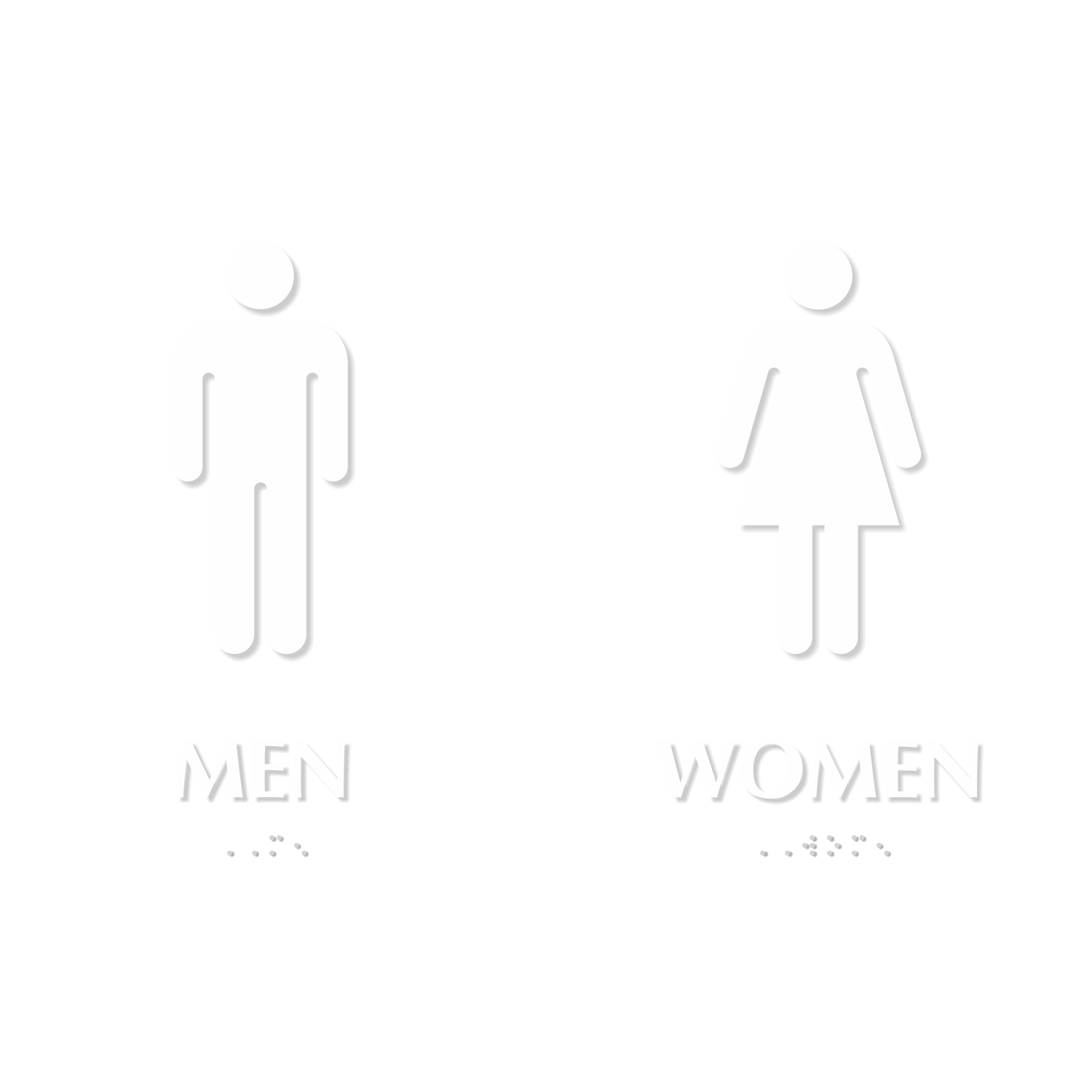 Braille Restroom Sign Kit: Men and Women Restroom Signs