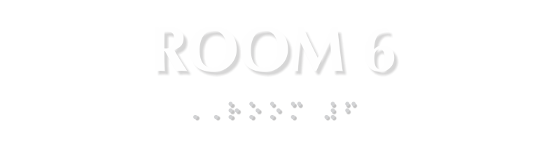 Room 6 Tactile Touch Braille Sign