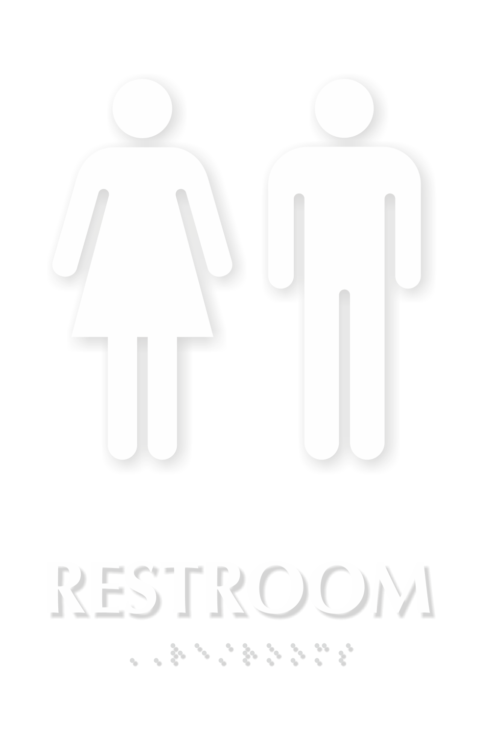 Unisex Restroom TactileTouch Braille Sign with with Male & Female Symbols