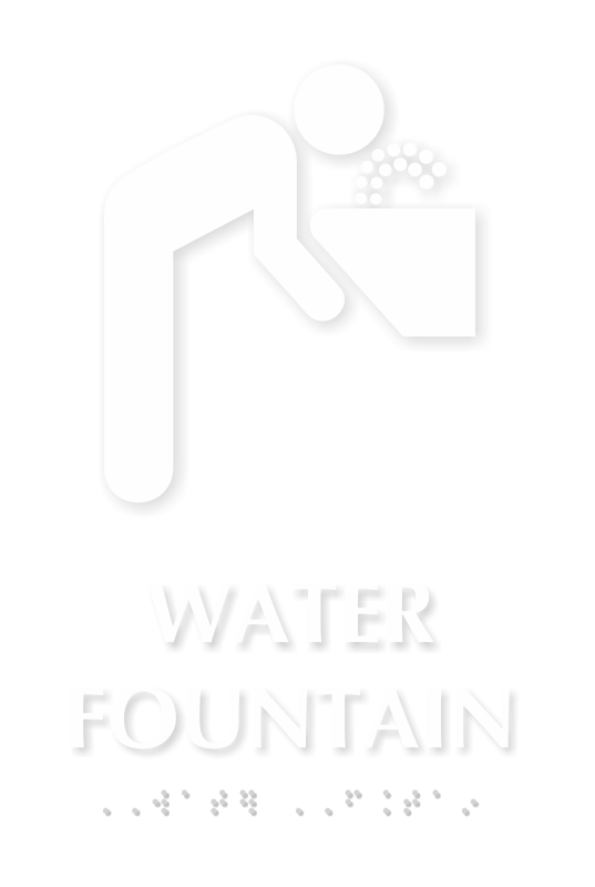 Water Fountain TactileTouch Braille Sign with Graphic