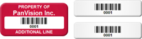 Barcode Asset Tag Custom Multipart 3 in 1