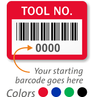 TOOL NO. Label barcode pack of 1000