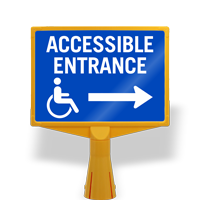 Accessible Entrance Right Arrow ConeBoss Sign