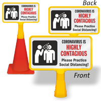 Please Practice Social Distancing ConeBoss Sign