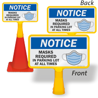 NOTICE: Masks Required in Parking Lot at All Times FloorBoss Sign