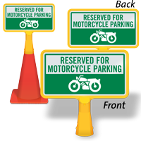 Reserved For Motorcycle Parking ConeBoss Sign