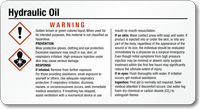 Hydraulic Oil Chemical GHS Label 2in. x 3.75in.