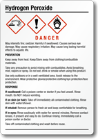 Hydrogen Peroxide Chemical GHS Label 5in. x 3.5in.