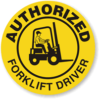 Authorized Fork Lift Driver Hard Hat Labels