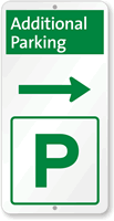 Additional Parking Sign with Right Arrow and Symbol