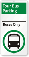 Tour Bus Parking Sign with Bus Parking Symbol