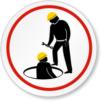 Confined Space, Restricted Area Symbol ISO Prohibition Sign