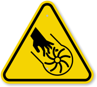 ISO Rotating Blade Symbol Warning Sign