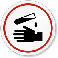 Danger Acid Symbol ISO Circle Sign