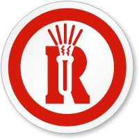 Dangerous Reactive Material Symbol ISO Circle Sign