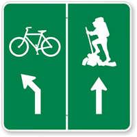 Trail Marker   Cycle & Hiker Symbol Sign