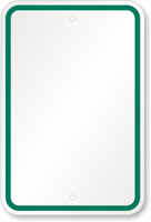 Blank Sign, Green Printed Border