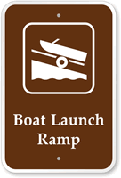 Boat Launch Ramp - Campground & Park Sign