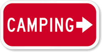 Camping (With Right Arrow) Sign