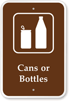 Cans Or Bottles Campground Sign