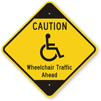 Caution Wheelchair Traffic Ahead Sign (With Graphic)