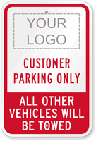 Customer Parking Only Vehicles Custom Sign