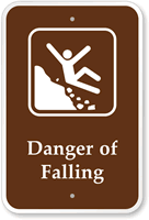Danger Of Falling Slippery Campground Sign