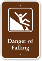 Danger Slip Fall Campground Sign