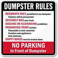 Dumpster Violators Prosecuted Sign