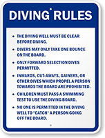 Diving Rules Custom Sign