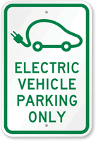 Electric Vehicle Parking Only Sign (With Graphic)