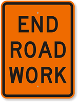 End Road Work Sign