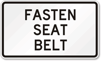 FASTEN SEAT BELT Sign