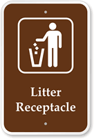 Litter Receptacle Campground Park Sign