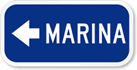 Marina (With Left Arrow) Sign