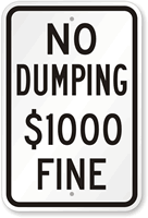 No Dumping  Sign