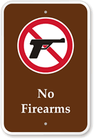 No Firearms Campground Park Sign