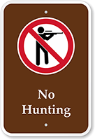 No Hunting Campground Park Sign
