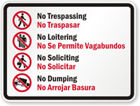 Bilingual No Trespassing Sign (with Graphic)