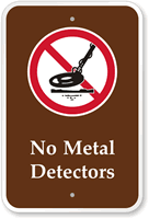 No Metal Detectors Campground Sign