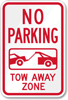 No Parking Tow Zone Sign