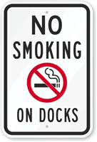 No Smoking On Docks (With Graphic) Sign