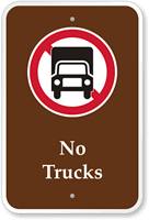 No Trucks - Campground, Guide & Park Sign