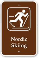 Nordic Skiing Campground Park Sign