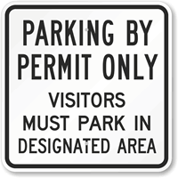 Parking By Permit Only Sign