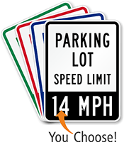 Parking Lot Speed Limit Custom Parking Sign